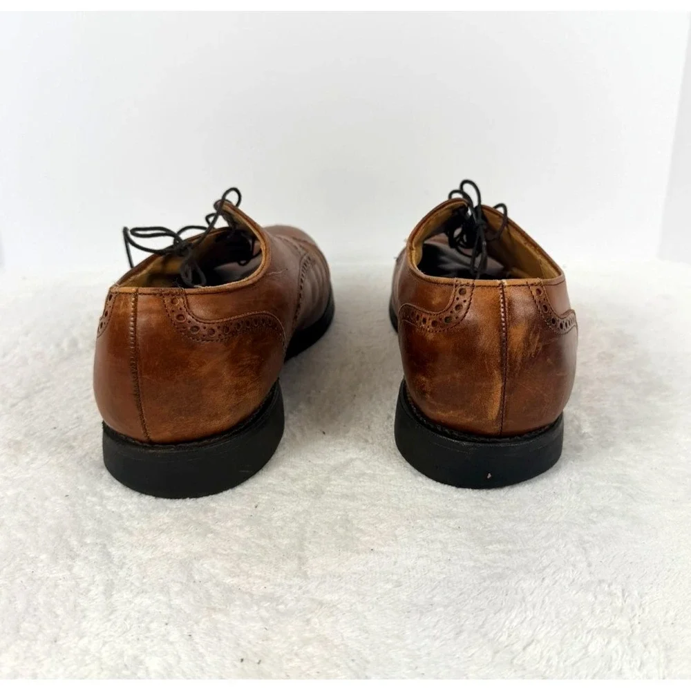 Allen Edmonds Brown Cap Toe Derby Blucher Dress Shoes Men's 11 EEE Leather USA